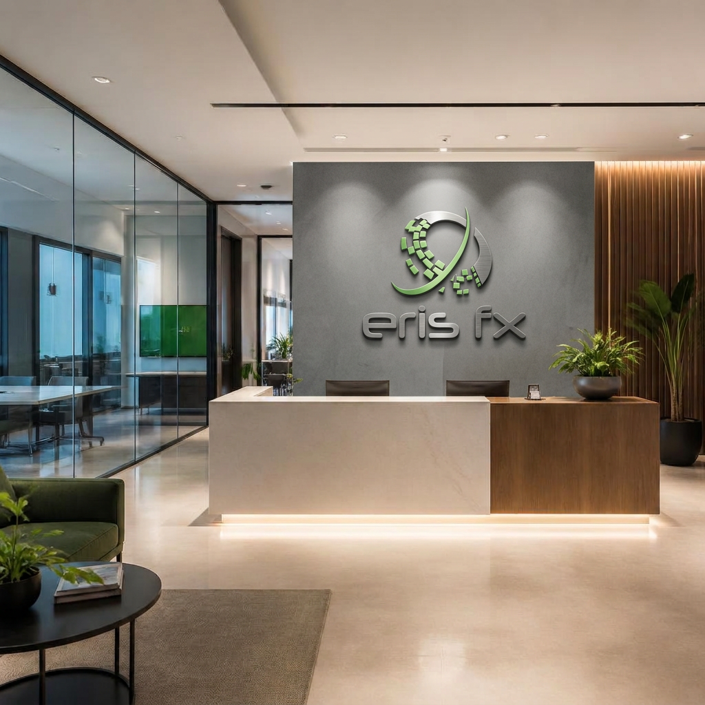 Modern Eris FX office reception and front desk area